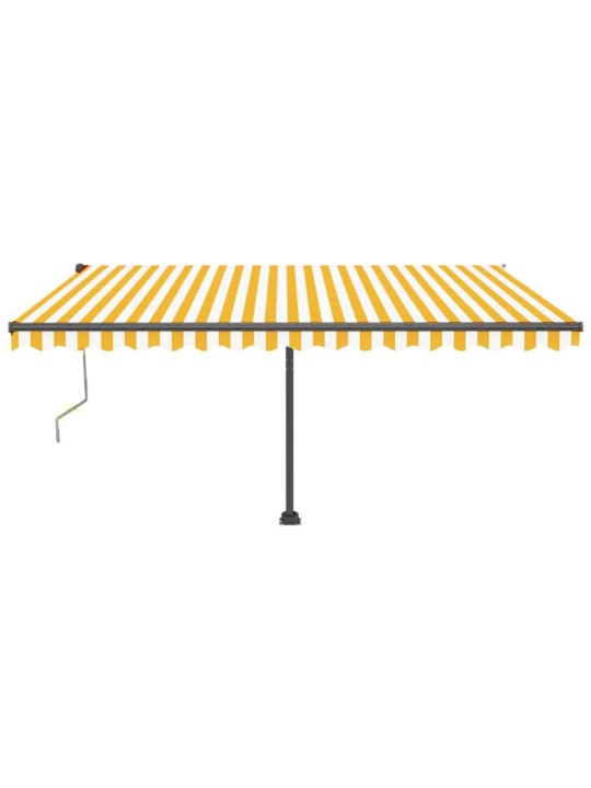 Automatická markýza LED a senzor větru 400x350 cm žlutobílá