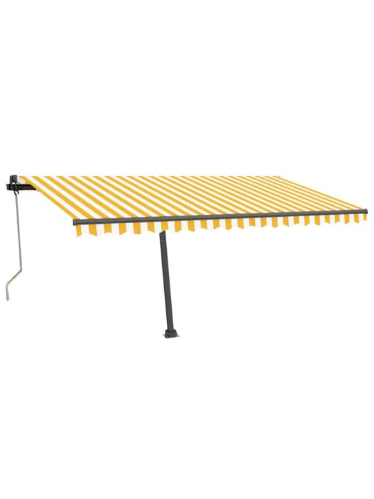 Automatická markýza LED a senzor větru 400x350 cm žlutobílá