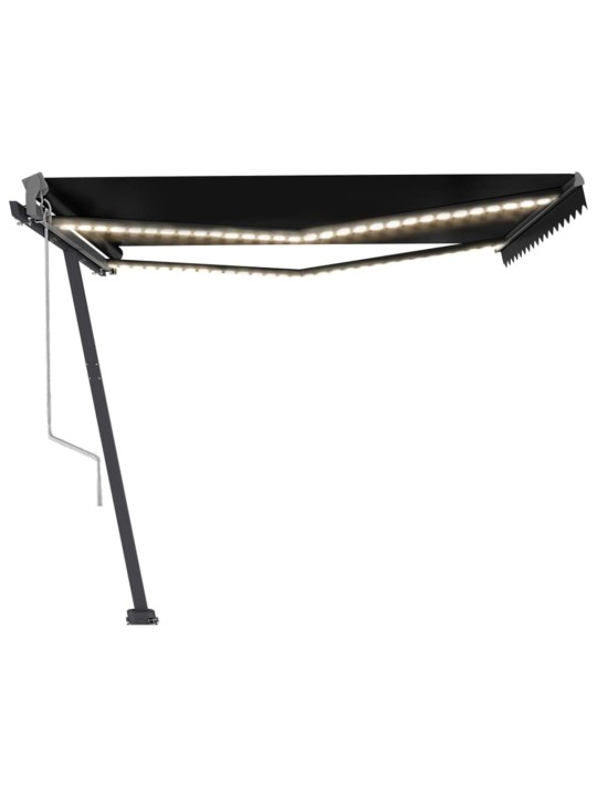 Automatická markýza LED a senzor větru 400x350 cm antracitová
