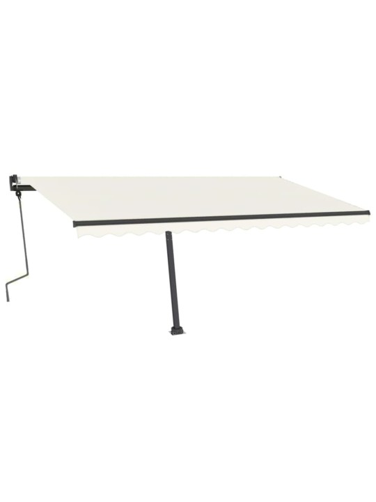 Volně stojící ručně zatahovací markýza 450 x 350 cm krémová