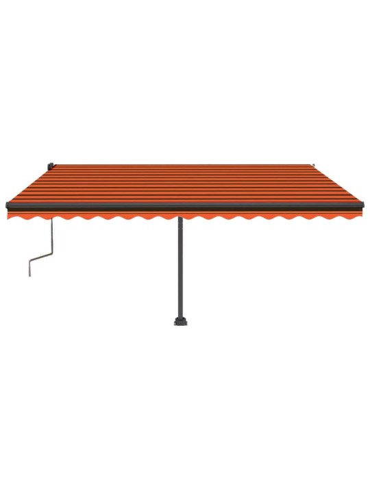 Volně stojící ručně zatahovací markýza 450x350 cm oranžovohnědá