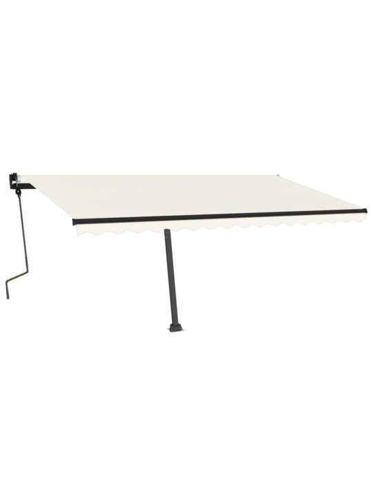 Ručně zatahovací markýza s LED světlem 450 x 350 cm krémová