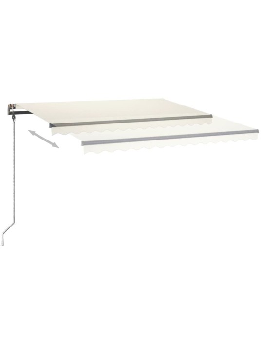 Ručně zatahovací markýza s LED světlem 450 x 350 cm krémová