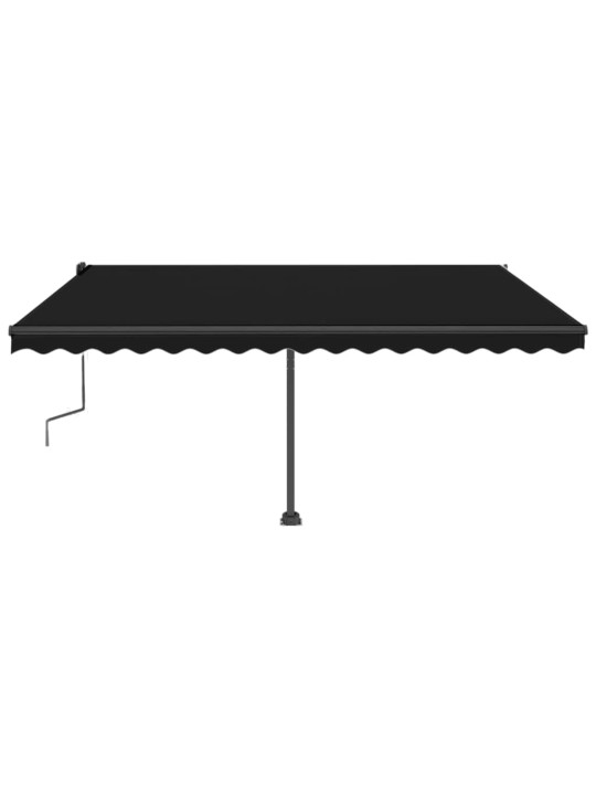 Ručně zatahovací markýza s LED světlem 450 x 350 cm antracitová