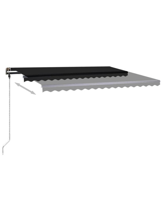 Ručně zatahovací markýza s LED světlem 450 x 350 cm antracitová