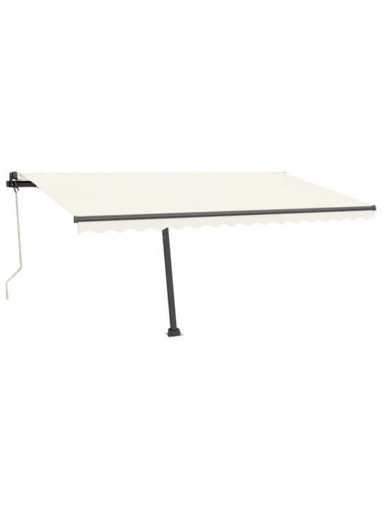 Automatická markýza LED a senzor větru 450 x 350 cm krémová