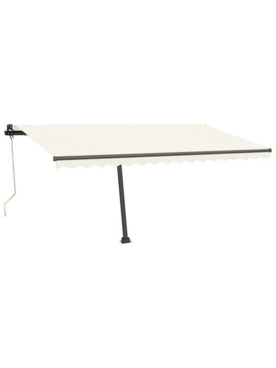 Automatická markýza LED a senzor větru 450 x 350 cm krémová