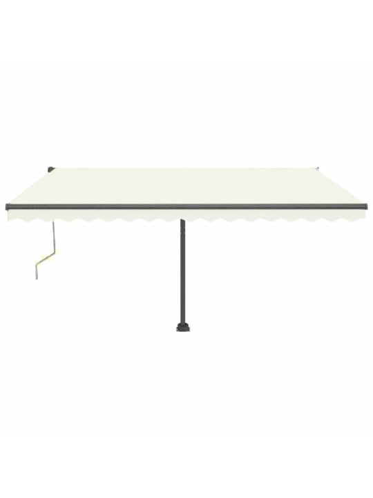 Automatická markýza LED a senzor větru 450 x 350 cm krémová