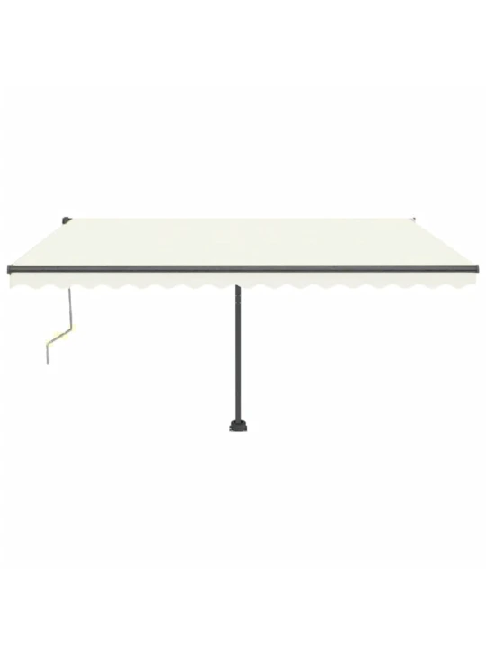 Automatická markýza LED a senzor větru 450 x 350 cm krémová