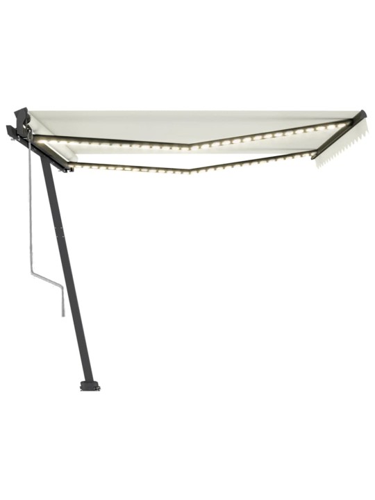 Automatická markýza LED a senzor větru 450 x 350 cm krémová