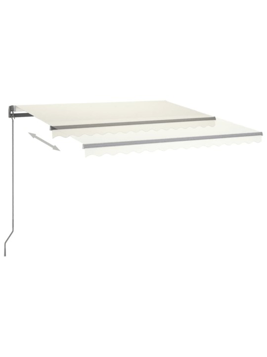 Automatická markýza LED a senzor větru 450 x 350 cm krémová