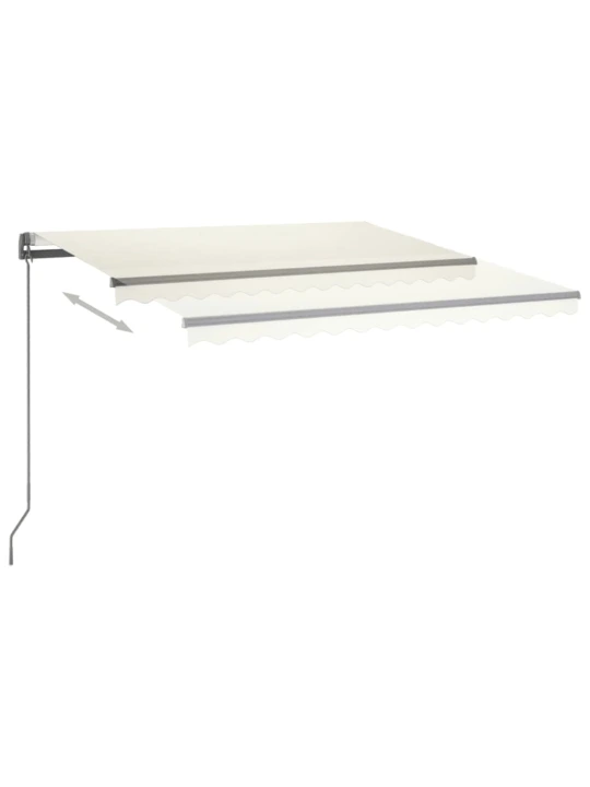 Automatická markýza LED a senzor větru 450 x 350 cm krémová