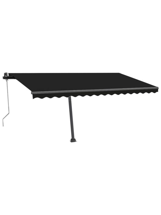 Automatická markýza LED a senzor větru 450 x 350 cm antracitová