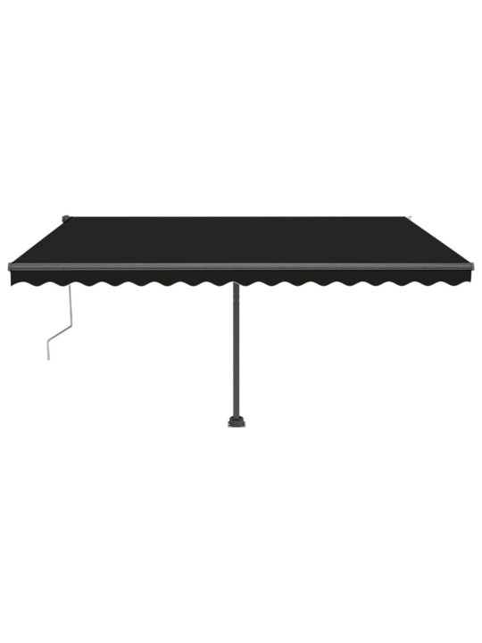 Automatická markýza LED a senzor větru 450 x 350 cm antracitová