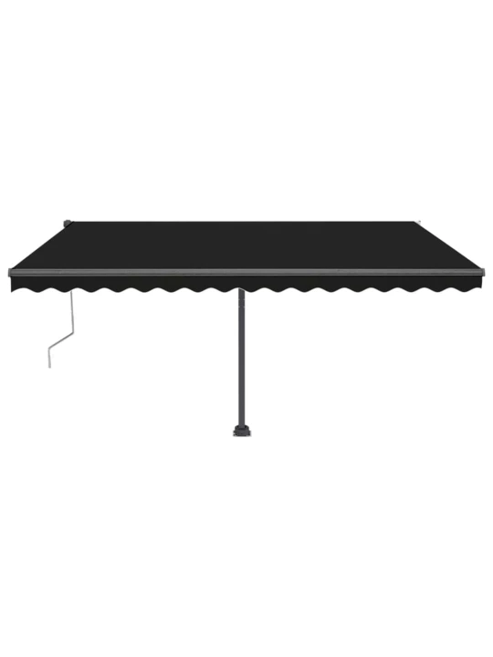 Automatická markýza LED a senzor větru 450 x 350 cm antracitová