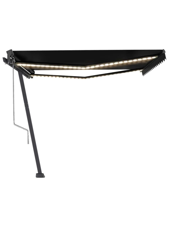 Automatická markýza LED a senzor větru 450 x 350 cm antracitová
