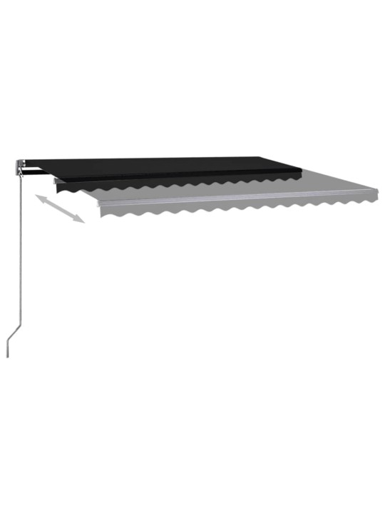 Automatická markýza LED a senzor větru 450 x 350 cm antracitová