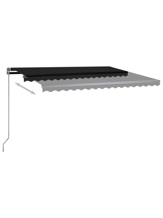 Automatická markýza LED a senzor větru 450 x 350 cm antracitová