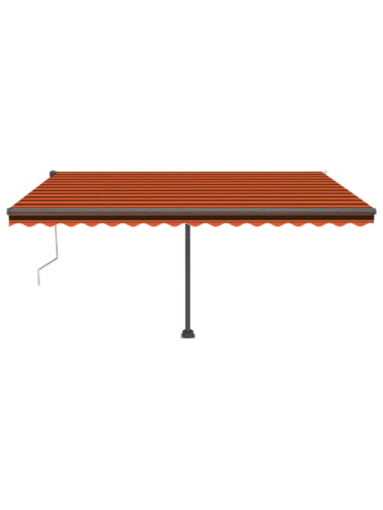 Automatická markýza LED a senzor větru 450x350 cm oranžovohnědá