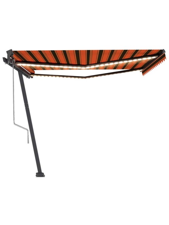 Automatická markýza LED a senzor větru 450x350 cm oranžovohnědá