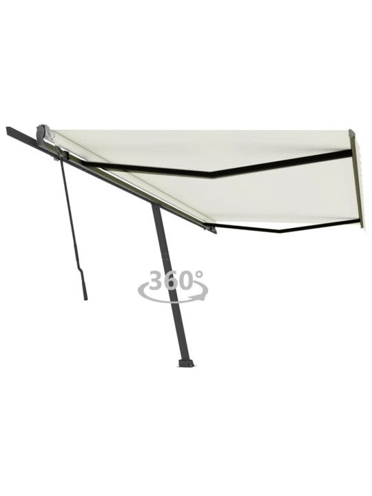 Volně stojící ručně zatahovací markýza 500 x 350 cm krémová