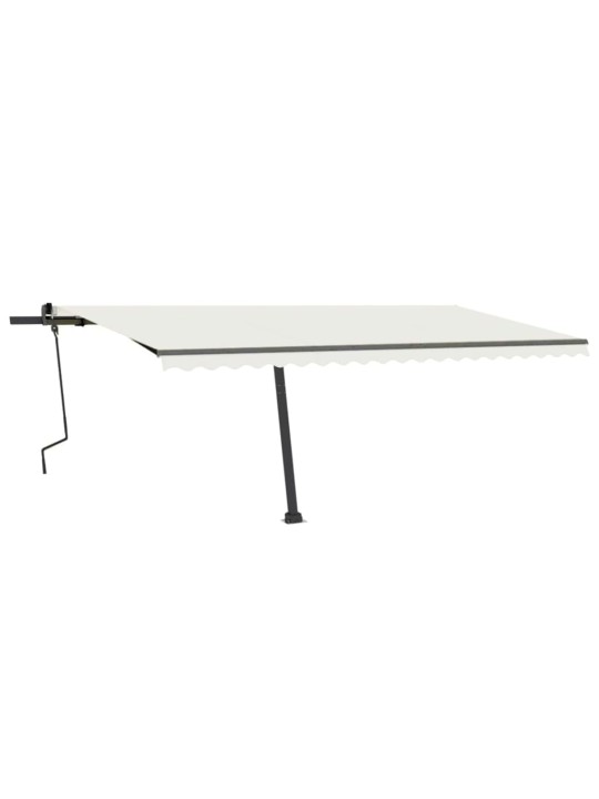 Volně stojící ručně zatahovací markýza 500 x 350 cm krémová