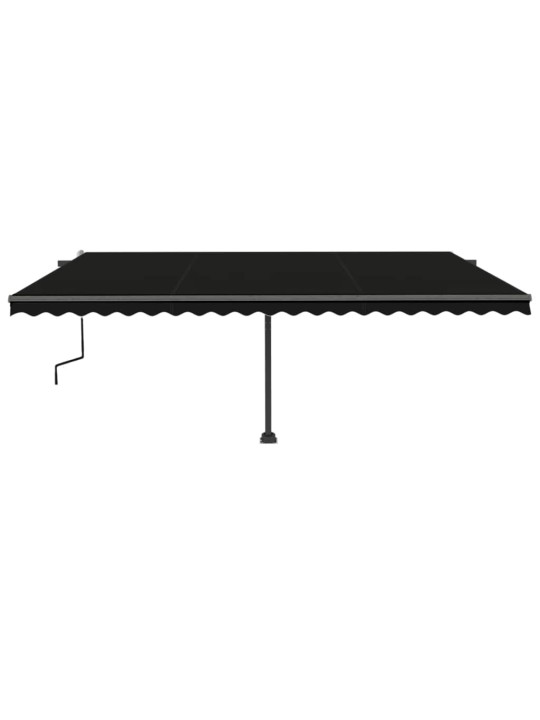 Volně stojící ručně zatahovací markýza 500 x 350 cm antracitová