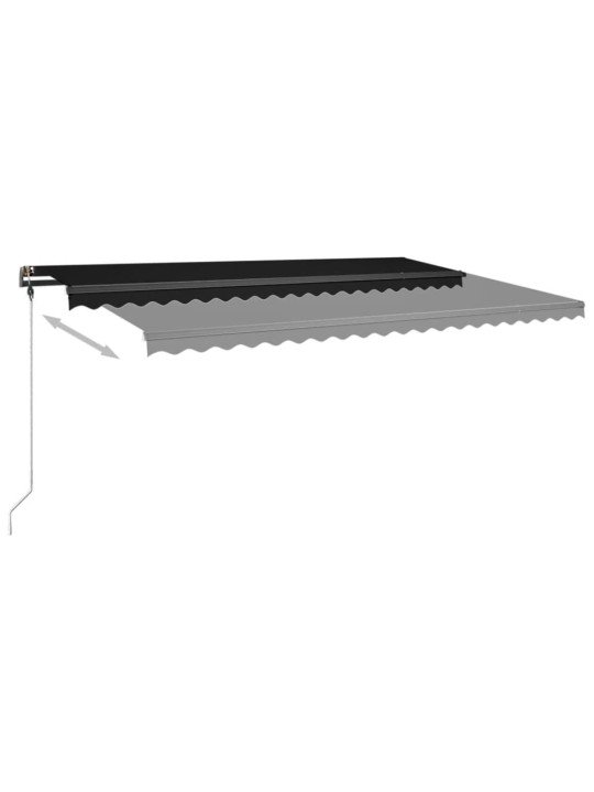 Volně stojící ručně zatahovací markýza 500 x 350 cm antracitová