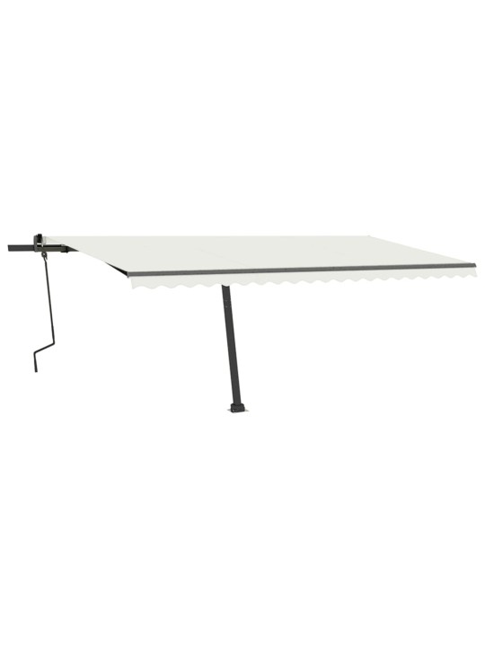 Ručně zatahovací markýza s LED světlem 500 x 350 cm krémová