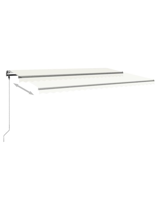 Ručně zatahovací markýza s LED světlem 500 x 350 cm krémová