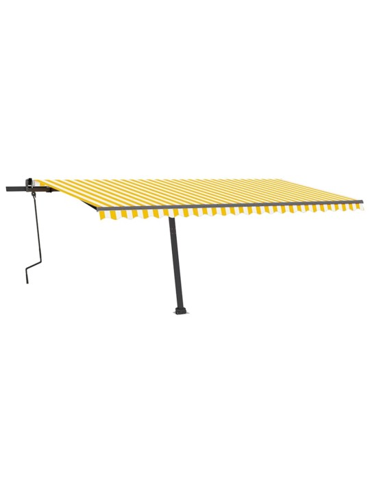 Ručně zatahovací markýza s LED světlem 500 x 350 cm žlutobílá