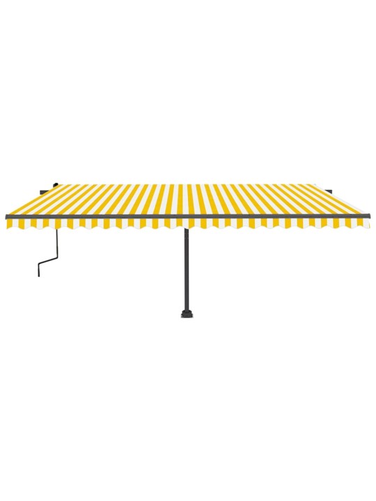 Ručně zatahovací markýza s LED světlem 500 x 350 cm žlutobílá