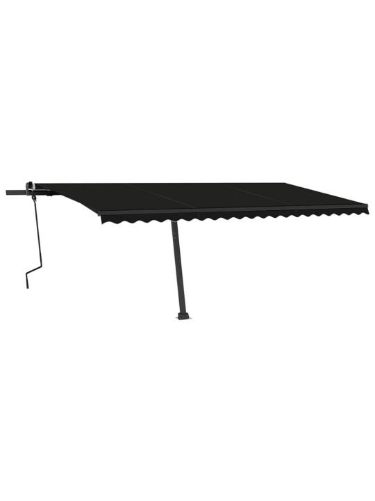 Ručně zatahovací markýza s LED světlem 500 x 350 cm antracitová