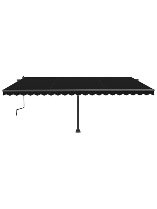 Ručně zatahovací markýza s LED světlem 500 x 350 cm antracitová
