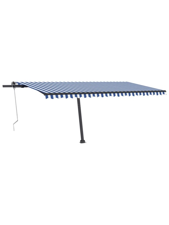Automatická markýza LED a senzor větru 500 x 350 cm modrobílá