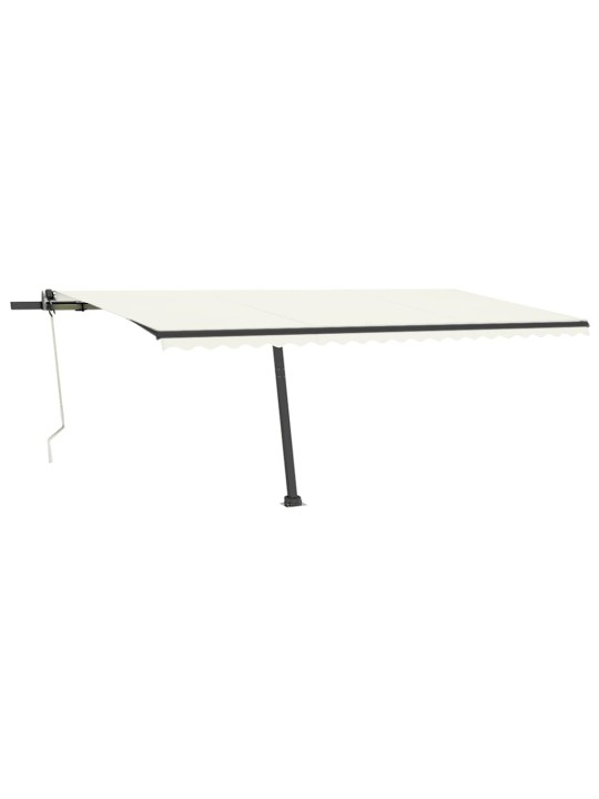 Automatická markýza LED a senzor větru 500 x 350 cm krémová