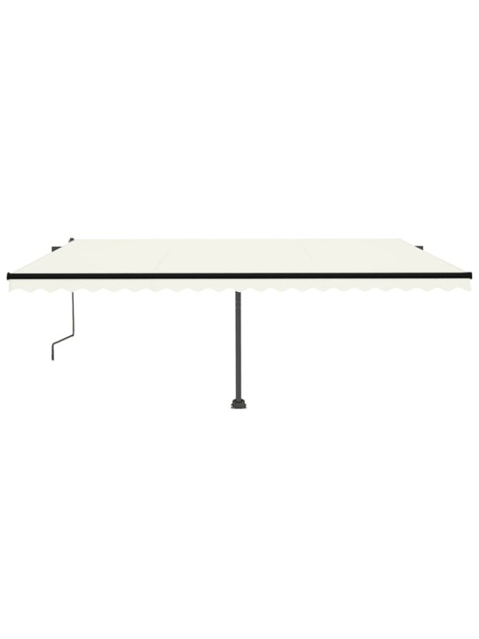 Automatická markýza LED a senzor větru 500 x 350 cm krémová