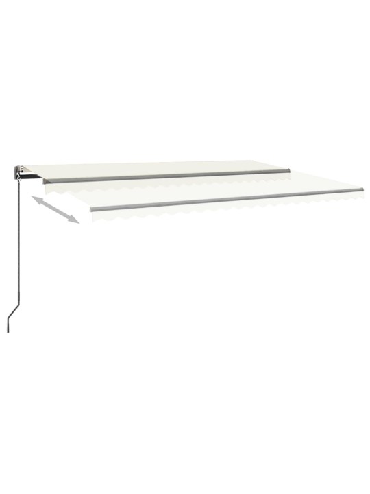 Automatická markýza LED a senzor větru 500 x 350 cm krémová