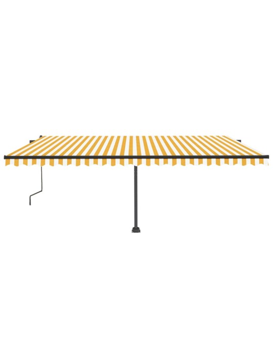 Automatická markýza LED a senzor větru 500 x 350 cm žlutá/bílá