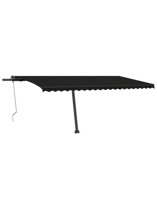 Automatická markýza LED a senzor větru 500 x 350 cm antracitová