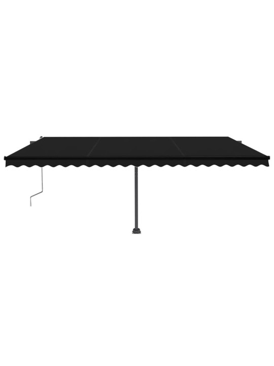 Automatická markýza LED a senzor větru 500 x 350 cm antracitová