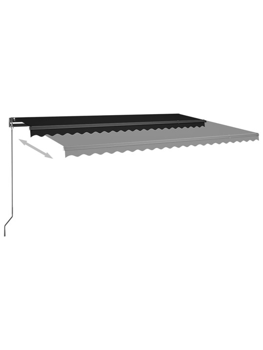 Automatická markýza LED a senzor větru 500 x 350 cm antracitová