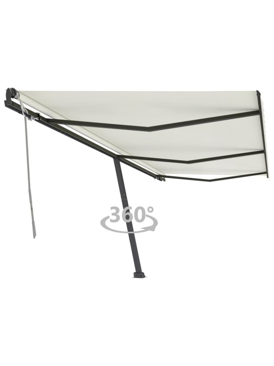 Volně stojící ručně zatahovací markýza 600 x 350 cm krémová