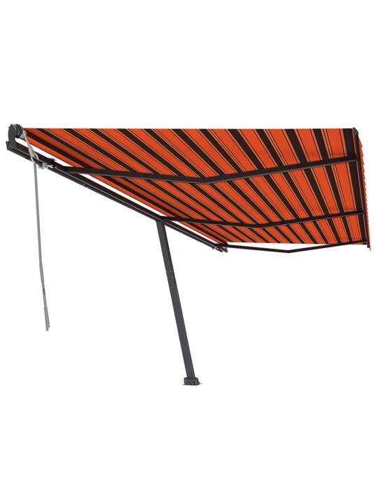 Volně stojící ručně zatahovací markýza 600x350 cm oranžovohnědá