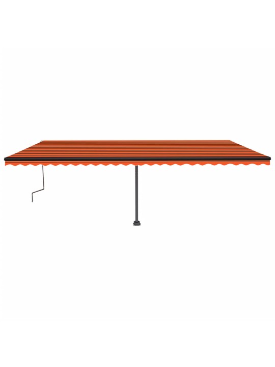 Volně stojící ručně zatahovací markýza 600x350 cm oranžovohnědá