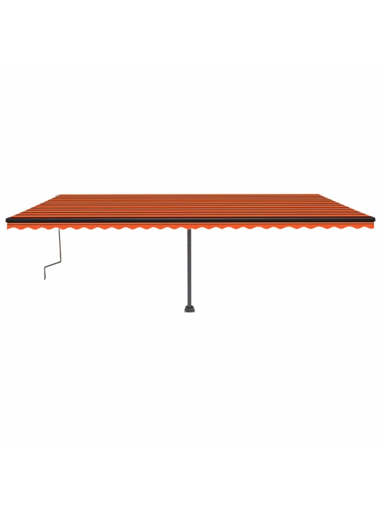 Volně stojící ručně zatahovací markýza 600x350 cm oranžovohnědá