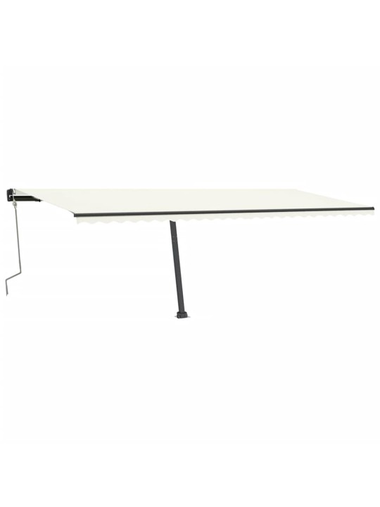 Ručně zatahovací markýza s LED světlem 600 x 350 cm krémová