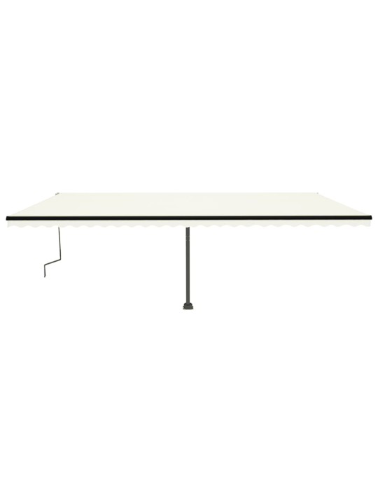 Ručně zatahovací markýza s LED světlem 600 x 350 cm krémová