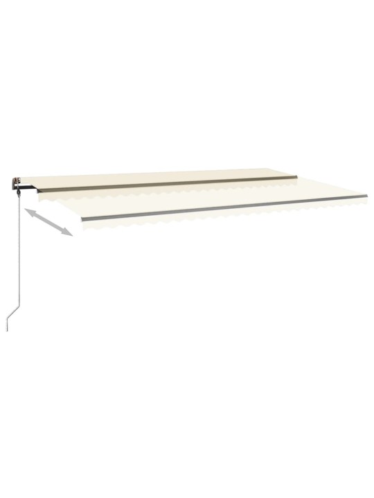 Ručně zatahovací markýza s LED světlem 600 x 350 cm krémová