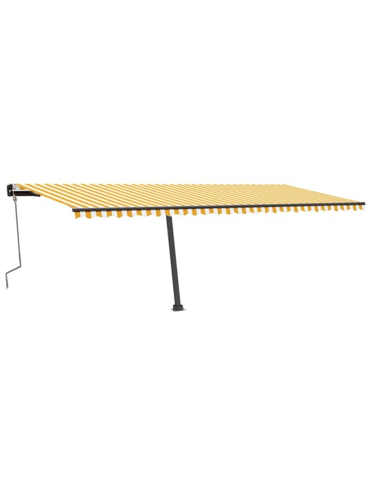 Ručně zatahovací markýza s LED světlem 600 x 350 cm žlutobílá